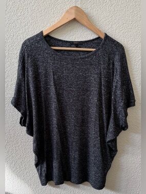 Quince Size Large Brushed Short Sleeve Lounge Tee Viscose Blend Soft •Charcoal